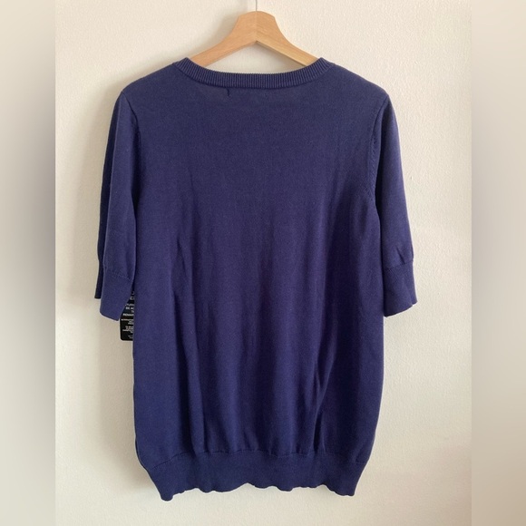 Woman Within Floral Embroidered Sweater Boho Half Sleeve Cardigan 14/16 NWT - Picture 5 of 6